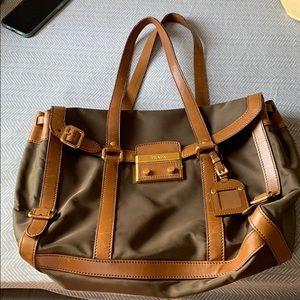 Prada Nylon with leather tote bag